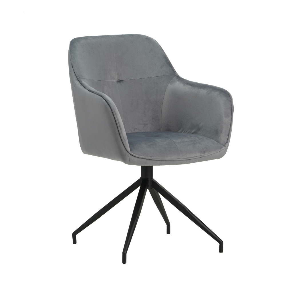 Dining Chair Metz FavoFurn Grey LxBxH 62x61x53 Fabric Nnb