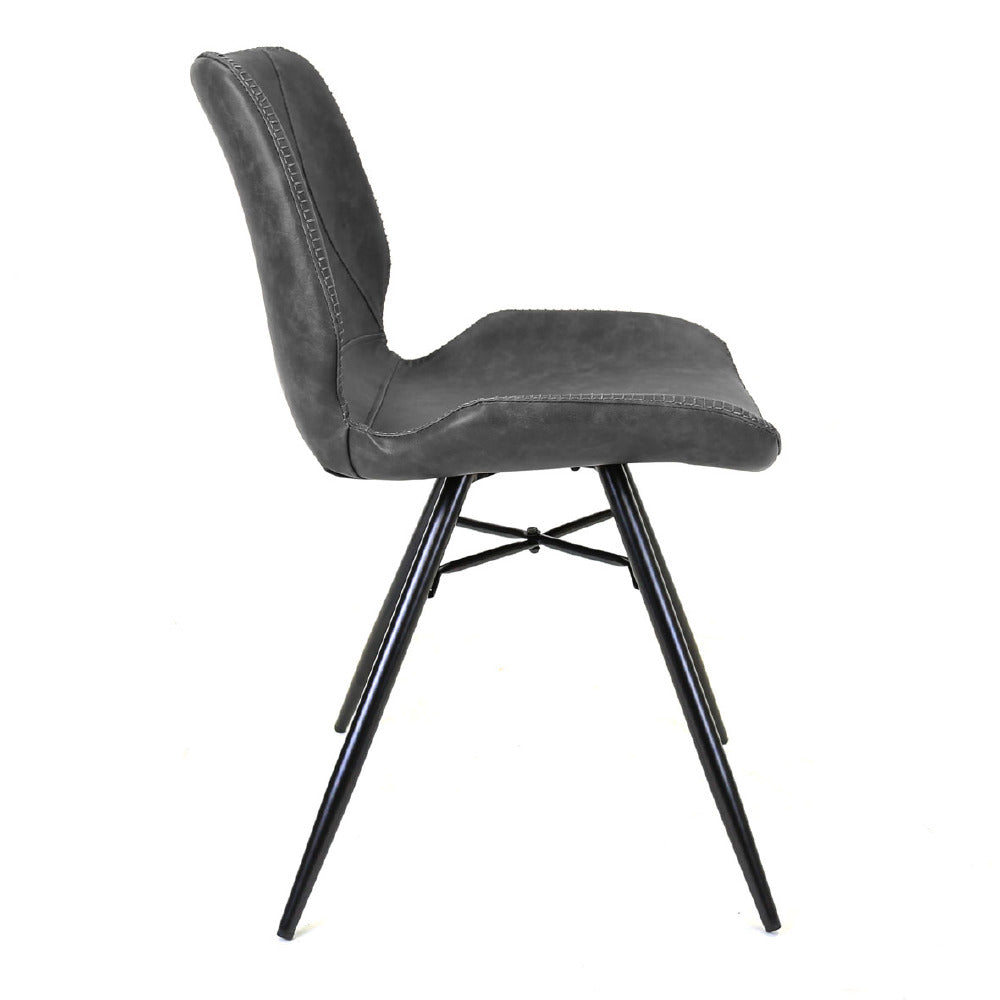 Dining Chair Barron FavoFurn Anthracite LxBxH 72x68x50 Artificial leather Nnb