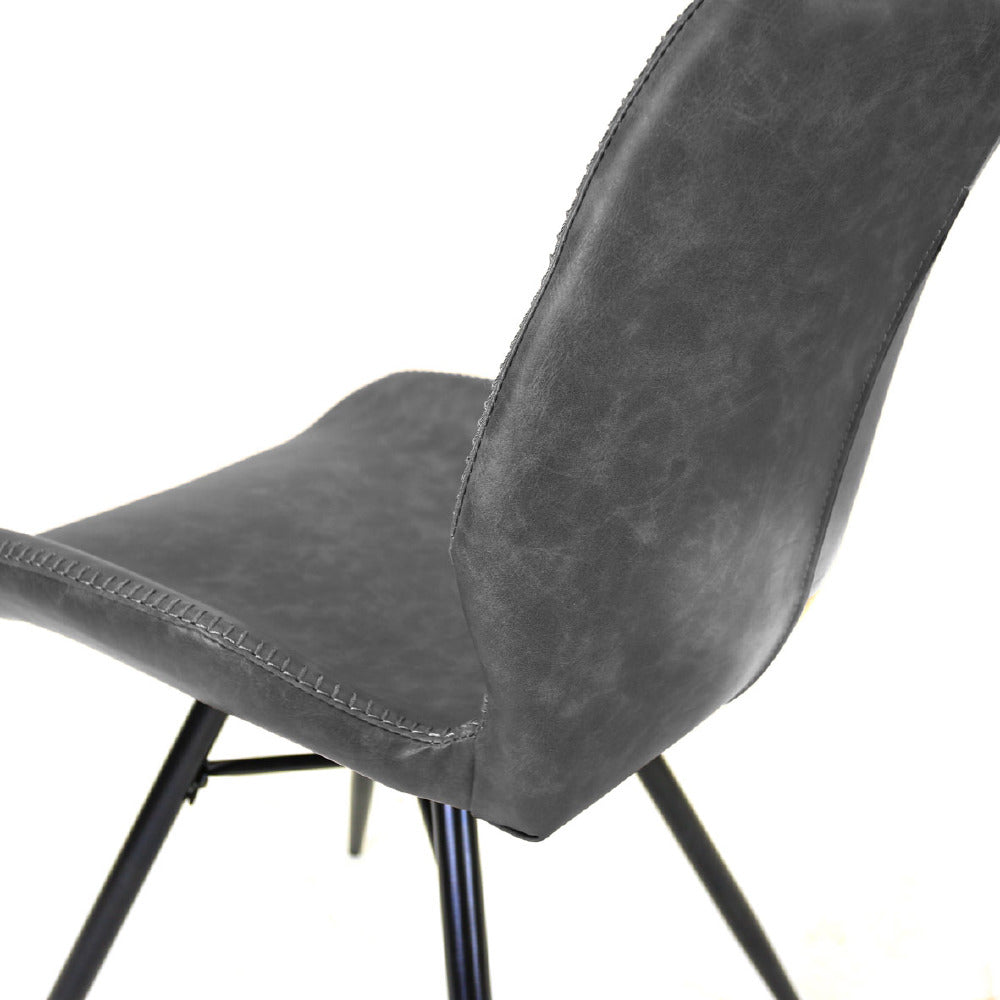 Dining Chair Barron FavoFurn Anthracite LxBxH 72x68x50 Artificial leather Nnb