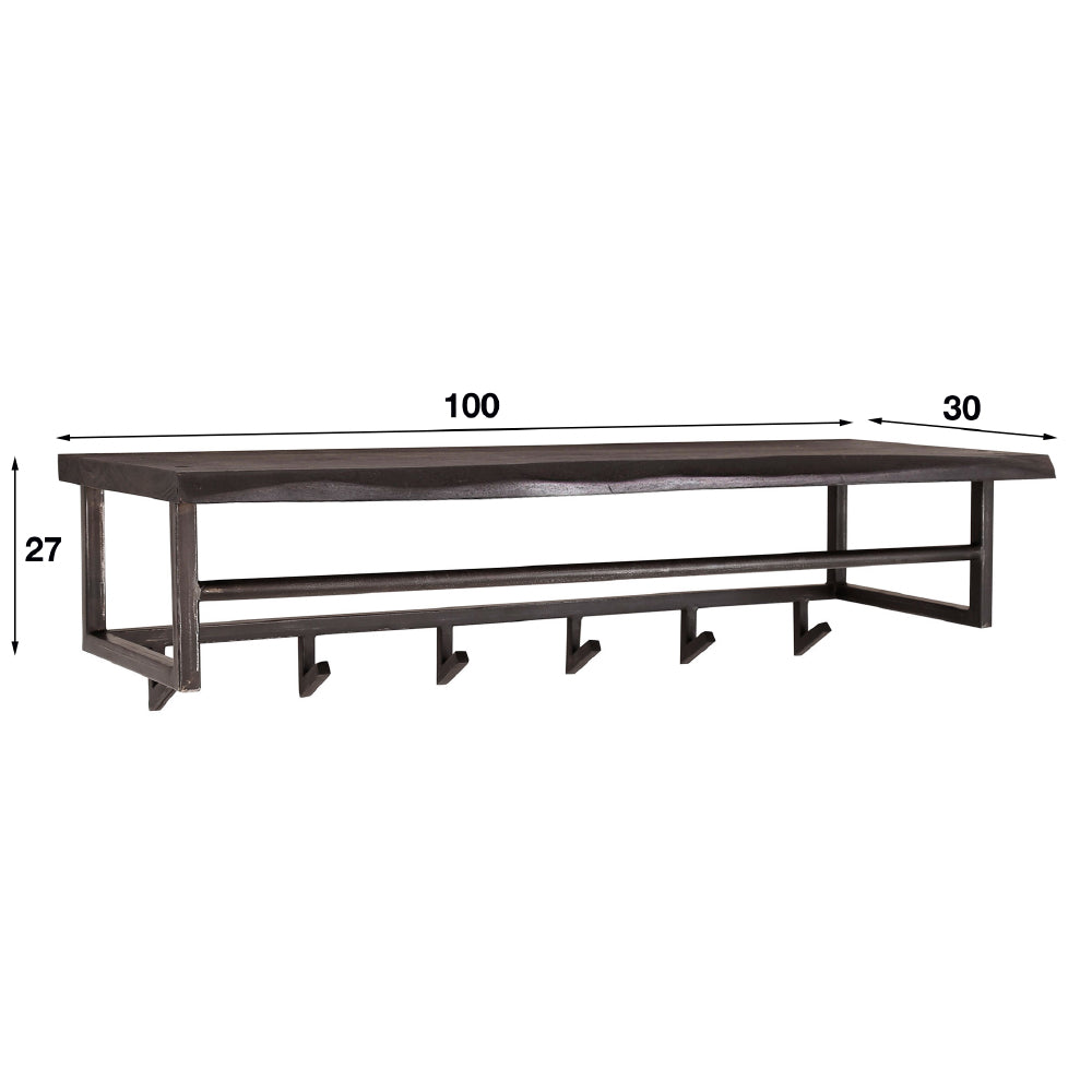 Coat Rack Beckett HomeHaven Black LxBxH 103x37x30 Acacia wood Nnb
