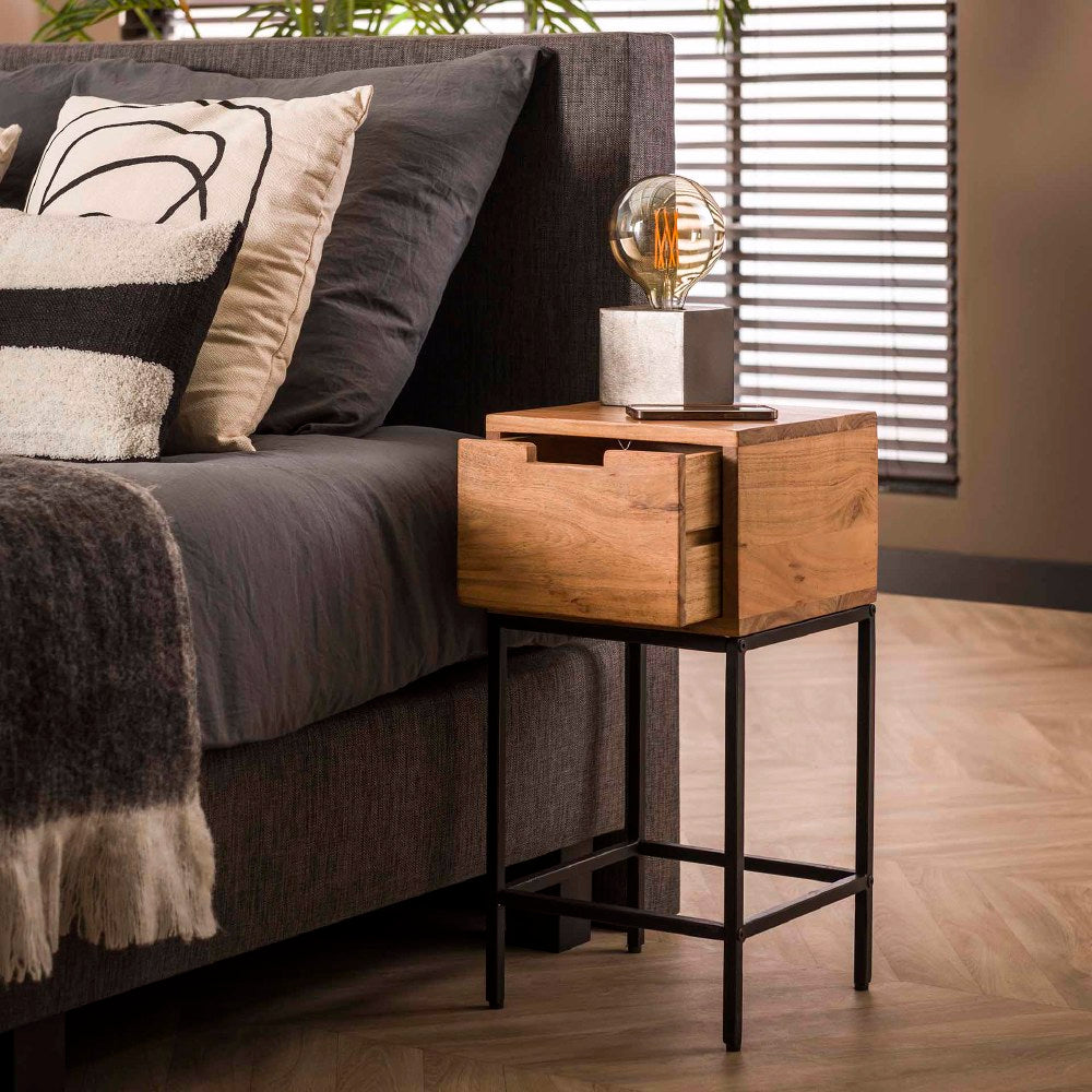 Bedside Table Sloan HomeHaven Brown LxBxH 62x32x32 Acacia wood Nnb