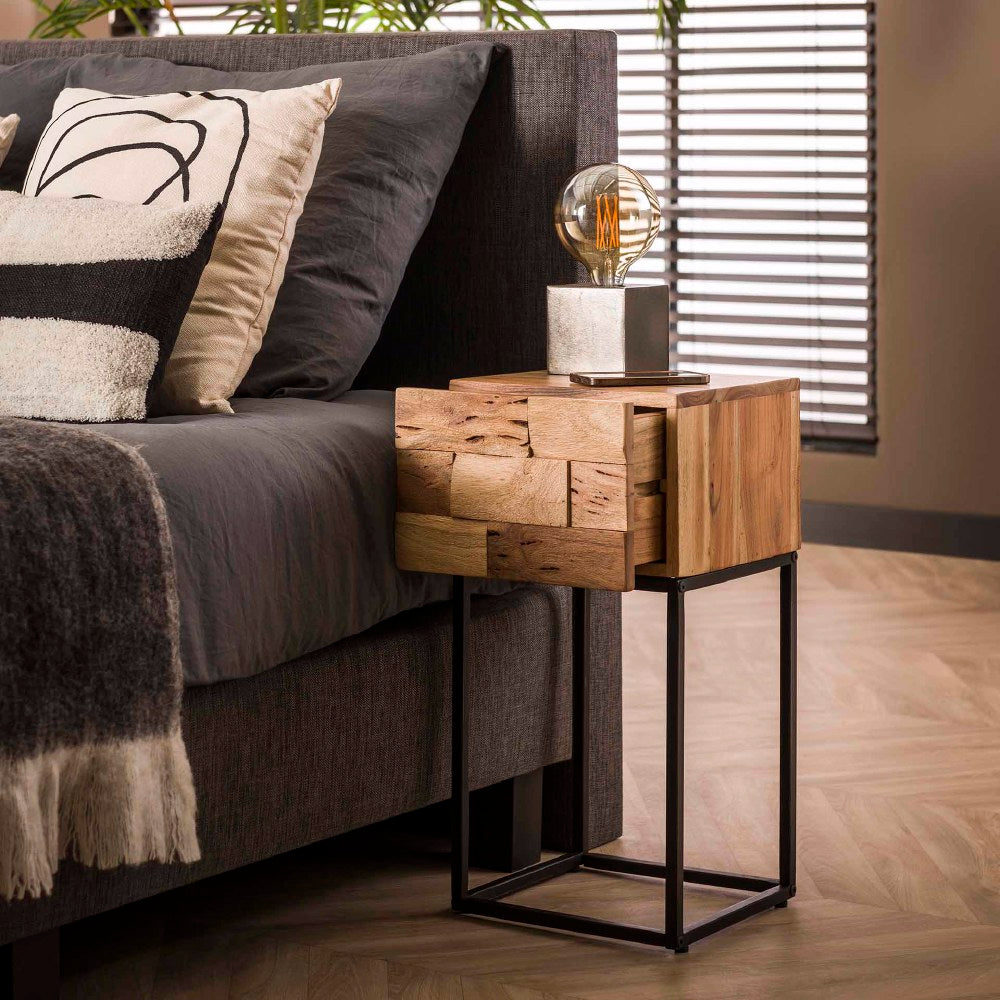 Bedside Table Essex HomeHaven Brown LxBxH 44x35x28 Acacia wood Nnb