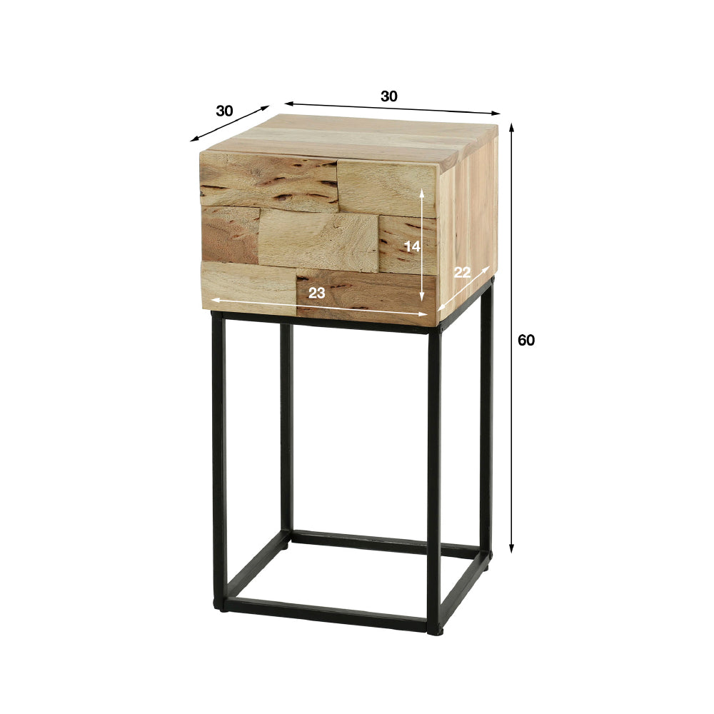 Bedside Table Essex HomeHaven Brown LxBxH 44x35x28 Acacia wood Nnb