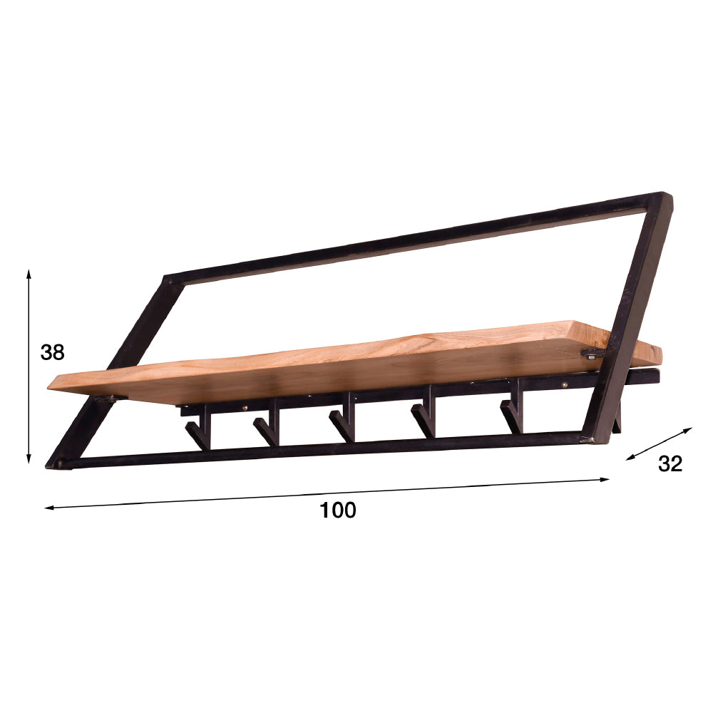 Coat Rack Elba HomeHaven Brown LxBxH 101x38x32 Acacia wood Nnb
