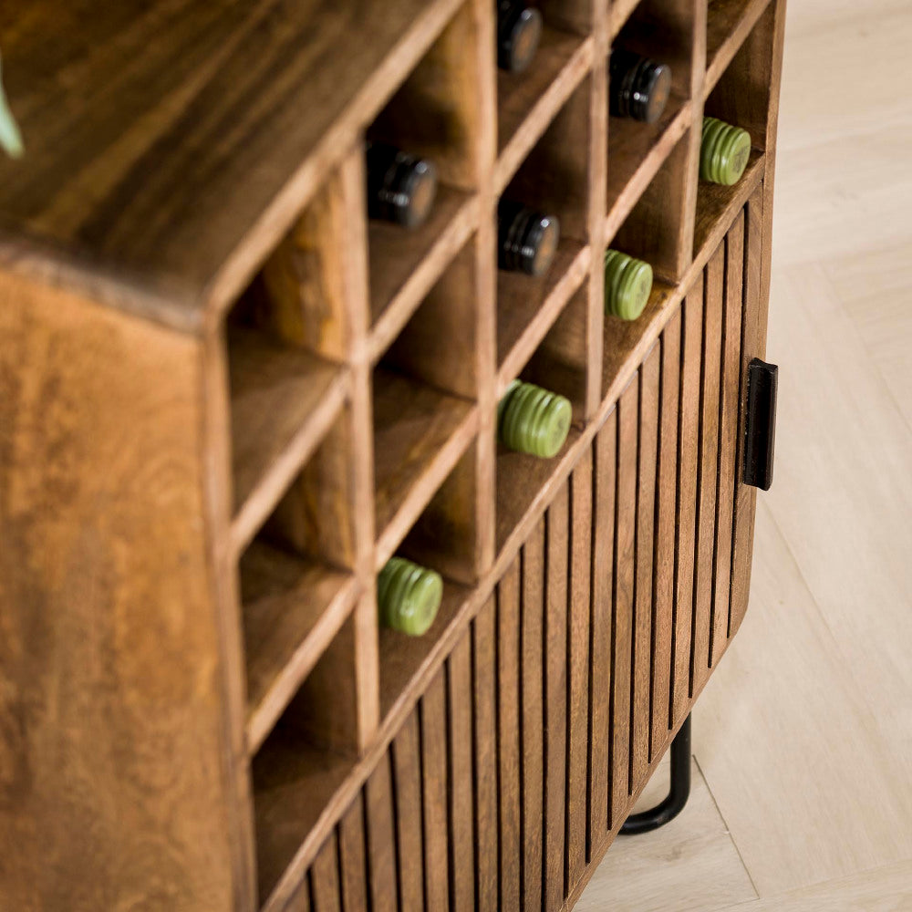 Wine Cabinet Barton HomeHaven Brown LxBxH 92x58x40 Mango wood Nnb