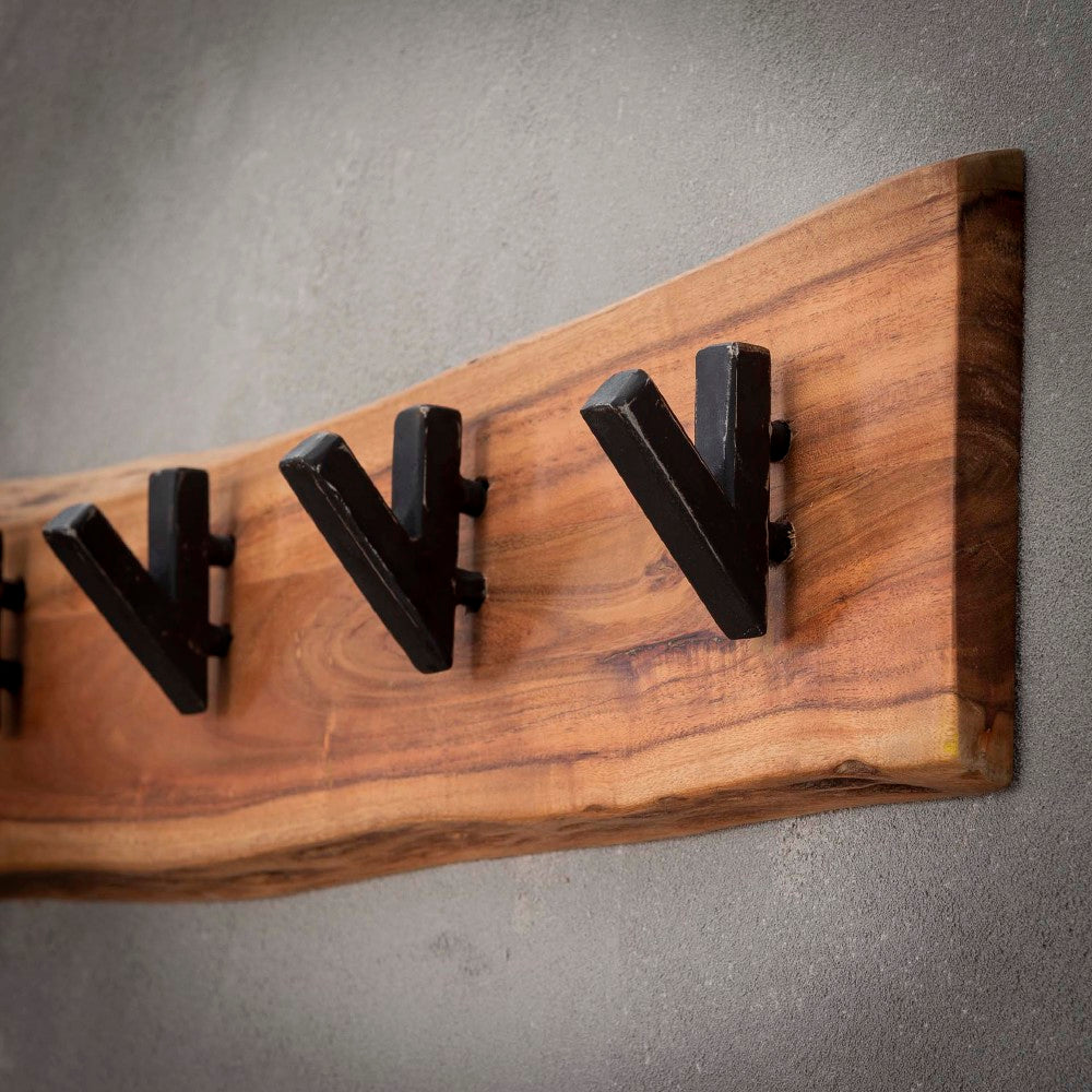 Coat Rack Elio HomeHaven Brown LxBxH 64x18x10 Acacia wood Nnb