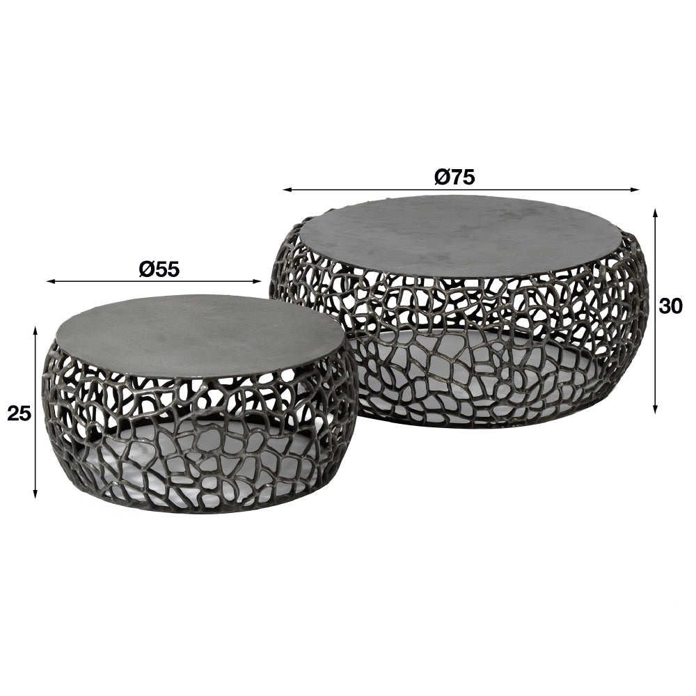 Coffee Table Jairo HomeHaven Black LxBxH 80x78x39 Aluminium Nnb