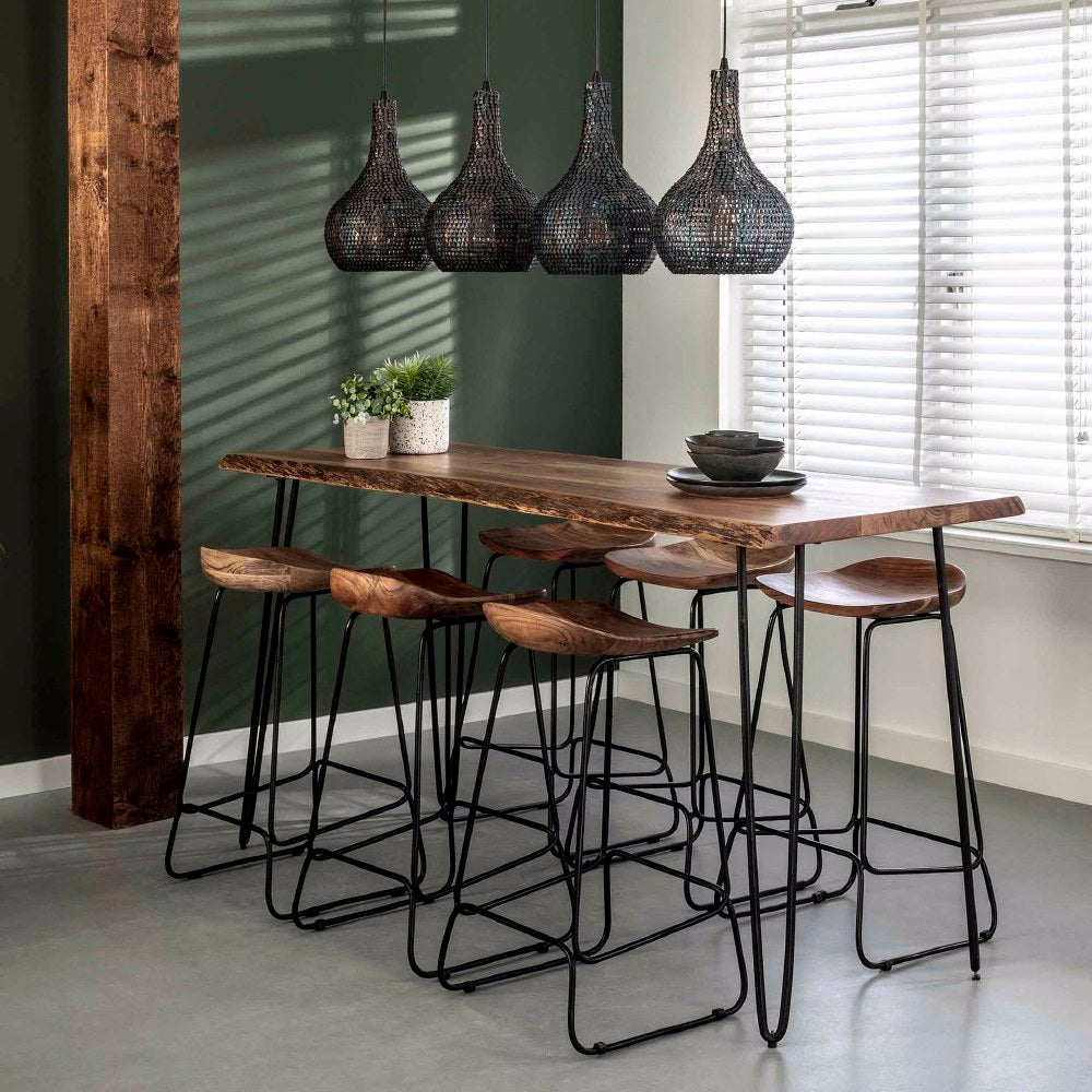 Bar Stool Nave HomeHaven Brown LxBxH 102x46x45 Acacia wood Nnb