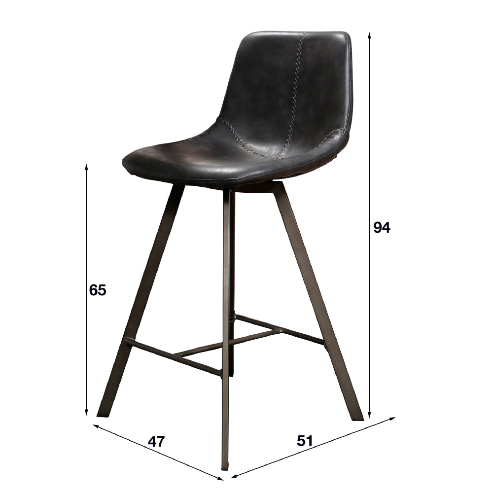 Bar Stool Jagger HomeHaven Anthracite LxBxH 76x54x54 Artificial leather Nnb