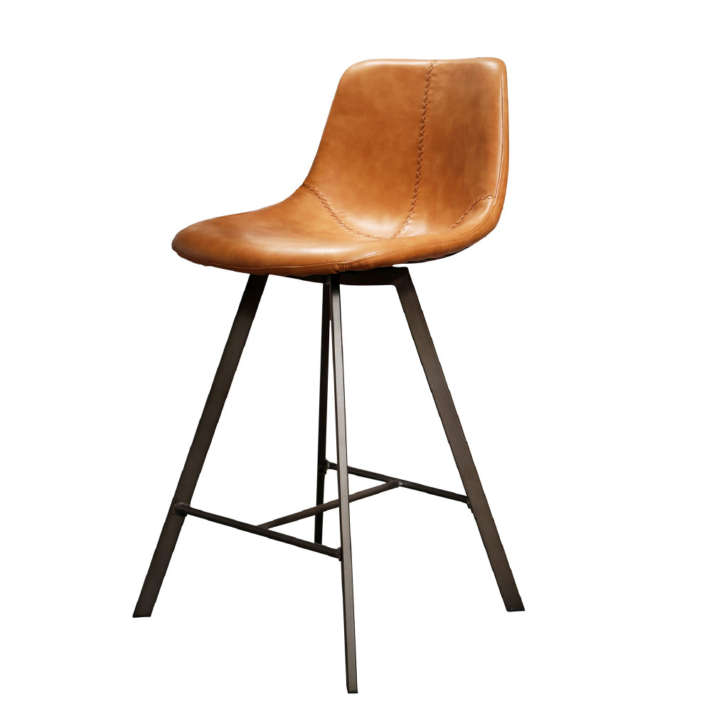 Bar Stool Jagger HomeHaven Cognac LxBxH 76x54x54 Artificial leather Nnb