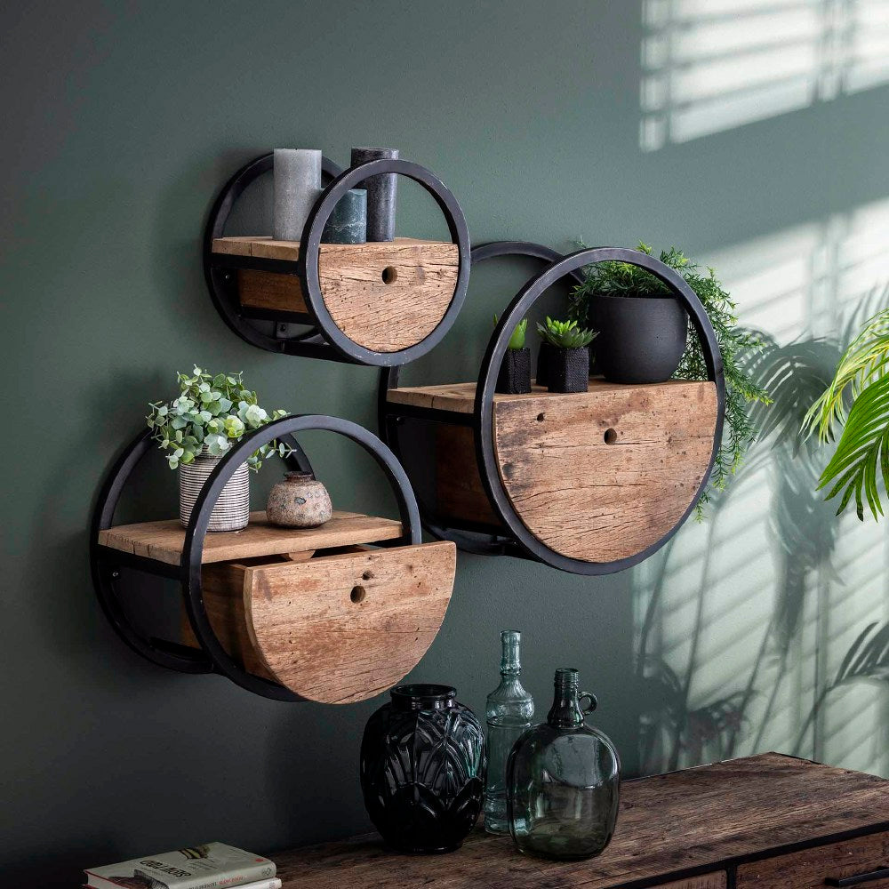 Wall Shelf Lucius HomeHaven Brown LxBxH 32x32x27 Wood Nnb