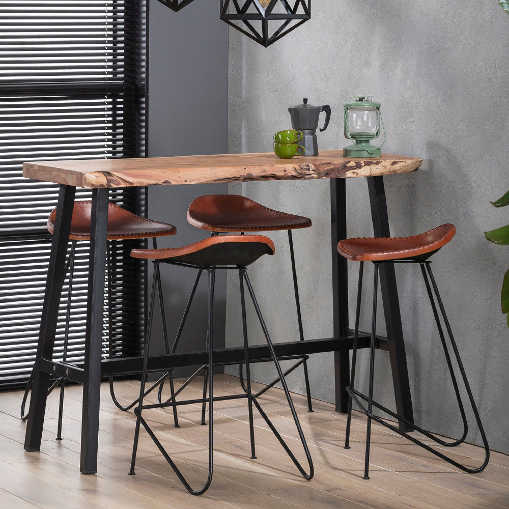 Bar Table Elio HomeHaven Brown LxBxH 131x52x20 Acacia wood Nnb