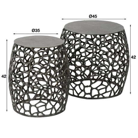 Side Table Jairo HomeHaven Silver LxBxH 52x52x47 Aluminium Nnb