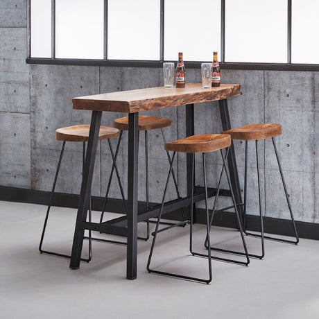 Bar Stool Malcolm HomeHaven Brown LxBxH 88x46x46 Acacia wood Nnb