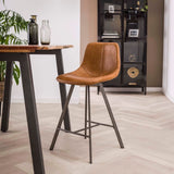 Bar Stool Jagger HomeHaven Cognac LxBxH 76x54x54 Artificial leather Nnb