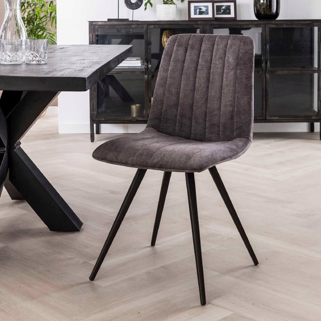 Dining Chair Kaden HomeHaven Grey LxBxH 101x67x48 Fabric Nnb