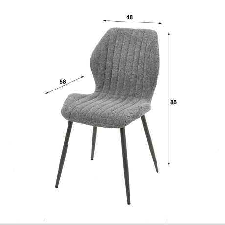 Dining Chair Benson HomeHaven Grey LxBxH 75x58x51 Fabric Nnb