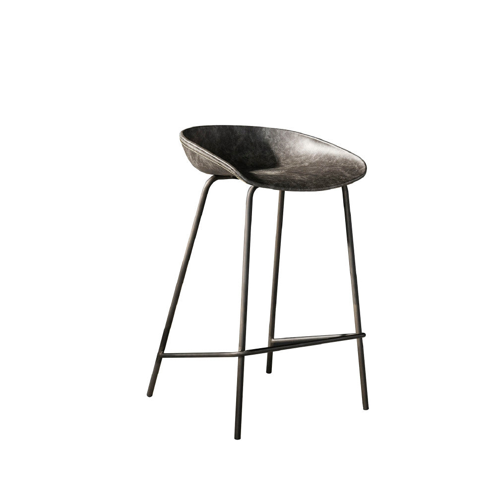 Bar Stool Evan HomeHaven Grey LxBxH 98x51x47 imitation leather Nnb