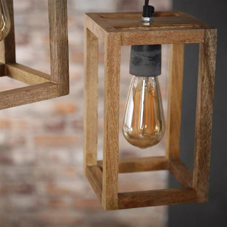 Pendant Light Nestor HomeHaven Brown LxBxH 57x35x28 Mango wood Nnb