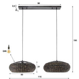 Pendant Light Moses HomeHaven Brown, Grey LxBxH 107x54x36 Nnb